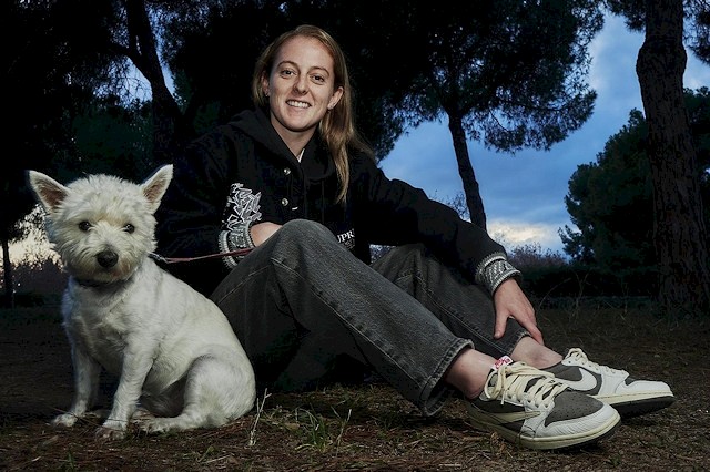 Keira Walsh with her dog Narla, Bleakholt Animal Sanctuary