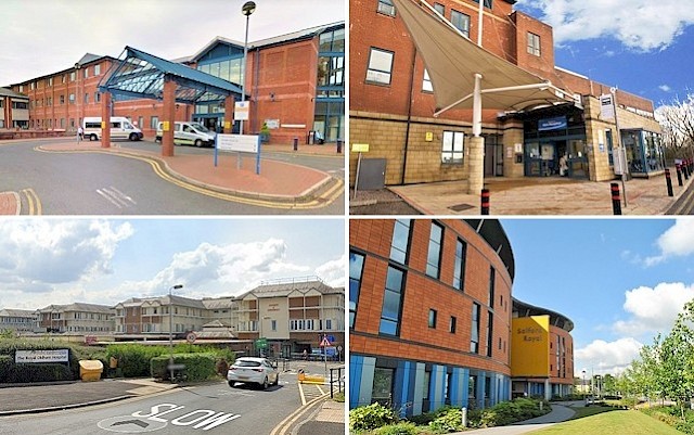 Pennine Acute Hospitals, Rochdale Infirmary, Fairfield General Hospital, the Royal Oldham Hospital, Salford Royal Hospital