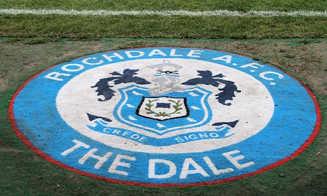 Rochdale AFC badge, Rochdale AFC, Spotland, Crown Oil Arena, 2018-19