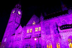 The festival opens in eye-catching style with a bold and colourful light show set to music at Rochdale Town Hall to mark its re-opening