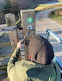 Guy Chester signposting Stage 11 (Littleborough to Norden) of the GM Ringway