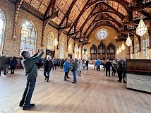 Visitors at the town hall reopening on Sunday 3 March