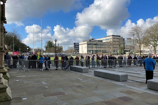 Visitors at the town hall reopening on Sunday 3 March